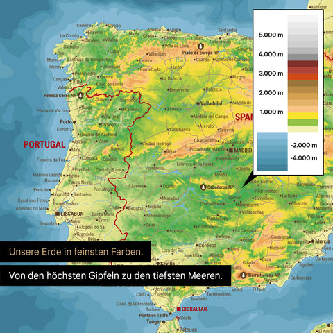 Topographic Push Pin Europe Map TRAVEL® (Pinboard) – Multicolor Topo