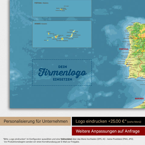 Topographic Europe Map TRAVEL® Magnetic Board – Multicolor Topo