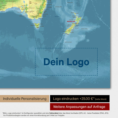 Topografische fysieke wereldkaart TRAVEL® magnetenposter – multicolor topo