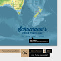 Carte topographique du monde en couleur Multicolor Topo avec personnalisation en logo familial