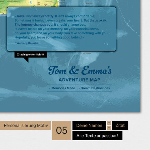 Carte topographique mondiale TRAVEL® Poster Premium – Topo multicolore