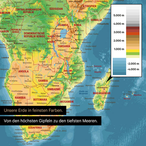 Topographic World Map ANTARCTICA® Push Pin Canvas (Pinboard) – Multicolor Topo