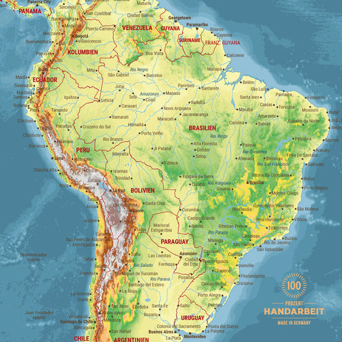 Ausschnitt aus einer topografischen Weltkarte Poster in Multicolor Topo zeigt Karten von Asien