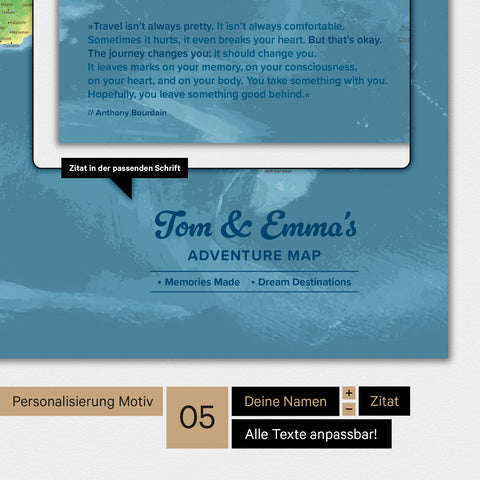 Topografische wereldkaart TRAVEL® design premium poster – multicolor topo