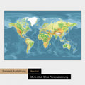 Topografische Weltkarte Poster in neutraler Standard-Ausführung und Farbe Multicolor Topo