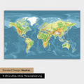 Topographic world map in neutral standard design and color Color Multicolor Topo