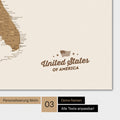 USA-Karte Magnetboard mit Personalisierung als Logo im Vintage-Look