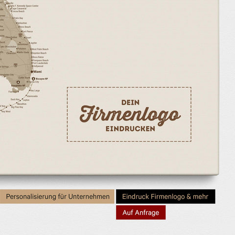 Push Pin USA Map TRAVEL® (Pinboard) – Desert Sand (Beige)