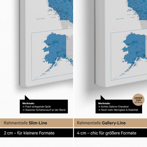 Push Pin USA Map TRAVEL® (Pinboard) – Ocean Blue