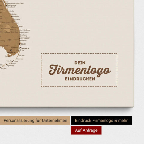 Push Pin USA Map TRAVEL® (Pinboard) – Bronze