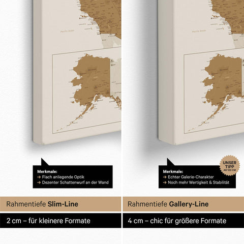 Push Pin USA Map TRAVEL® (Pinboard) – Bronze