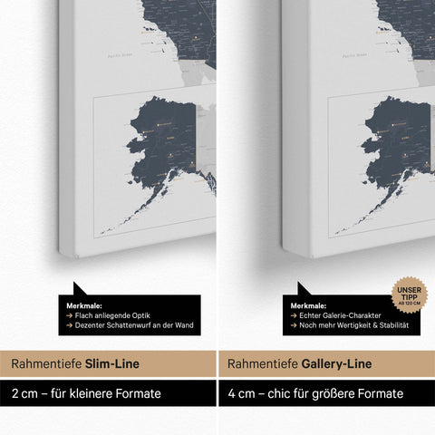 Push Pin USA Map TRAVEL® (Pinboard) – Denim Blue