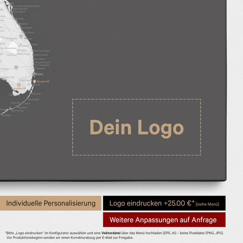 Push Pin USA Map TRAVEL® (Pinboard) – Dark Gray