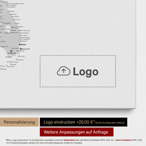USA Push Pin Map TRAVEL® – Multicolor Gray
