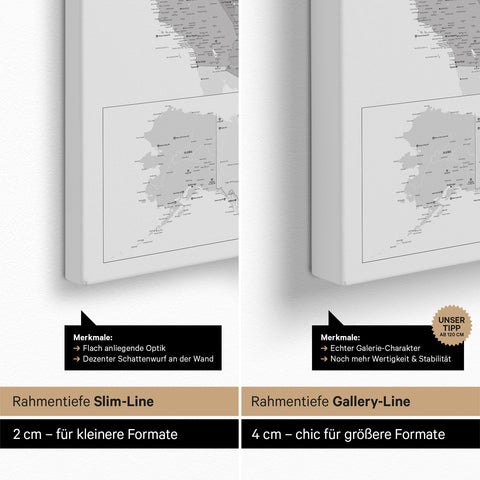 Push Pin USA Map TRAVEL® (Pinboard) – Multicolor Gray