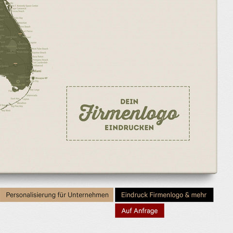 Push Pin USA Map TRAVEL® (Pinboard) – Olive Green