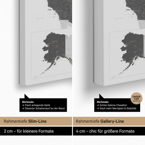 Push Pin USA Map TRAVEL® (Pinboard) – Light Gray