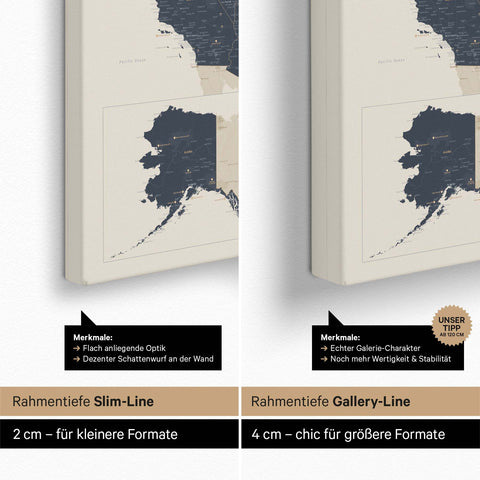 Push Pin USA Map TRAVEL® (Pinboard) – Navy Light