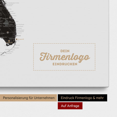 Push Pin USA Map TRAVEL® (Pinboard) – Light Black (White & Black)