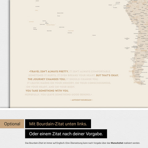 Wereldkaart ANTARCTICA® magnetisch bord – goud