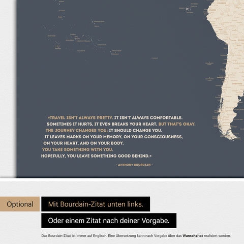 Wereldkaart ANTARCTICA® magnetisch bord – hale navy