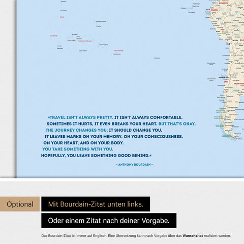 Wereldkaart ANTARCTICA® magnetisch bord – multicolor klassiek