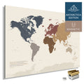 Magnetische Weltkarte ANTARCTICA mit Antarktis als massives Magnetboard in der Farbe Multicolor Matt, in einem modernen, minimalistischem Design zum Pinnen und Markieren von Reisezielen mit Magneten
