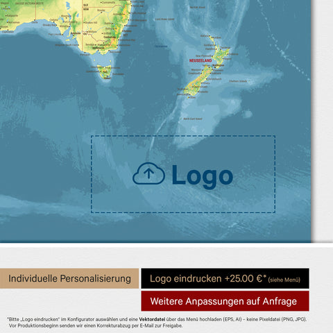 Topografische wereldkaart ANTARCTICA® magnetisch bord – multicolor topo