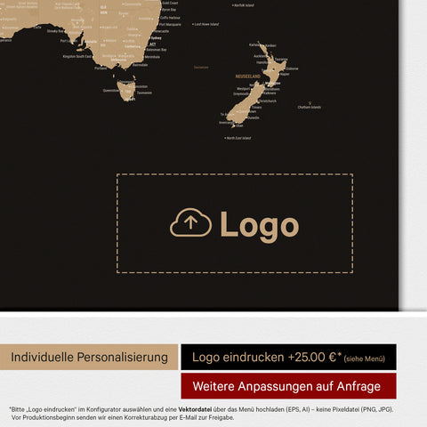 Wereldkaart ANTARCTICA® magnetisch bord – sonar zwart