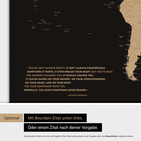 Wereldkaart ANTARCTICA® magnetisch bord – sonar zwart