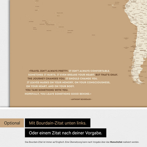 Wereldkaart ANTARCTICA® magnetisch bord – schat goud