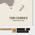 Magnetboard Weltkarte ANTARCTICA in Warmgray mit Personalisierung im Vintage-Stil