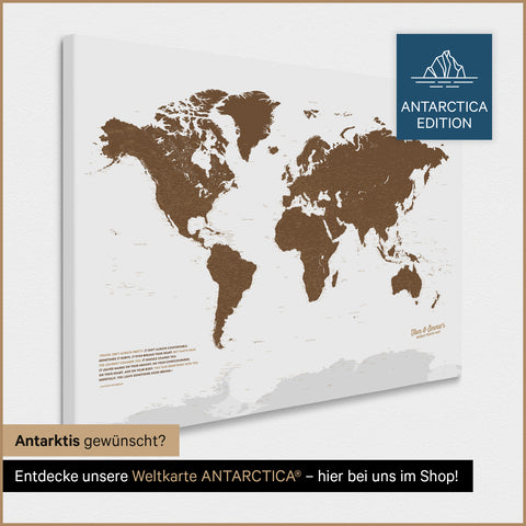 Design Push Pin World Map TRAVEL® (Pinboard) – Brown