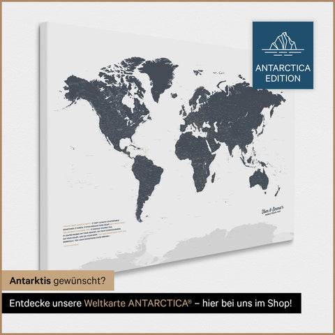 Design Push Pin World Map TRAVEL® (Pinboard) – Denim Blue