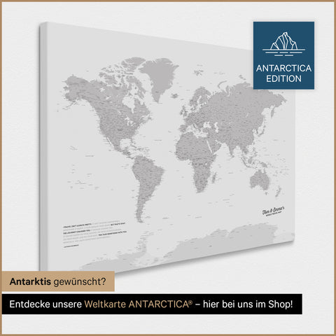 Design Push Pin World Map TRAVEL® (Pinboard) – Coolgray