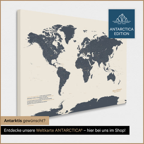 Design Push Pin World Map TRAVEL® (Pinboard) – Navy Light