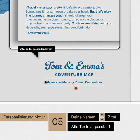 World Map ANTARCTICA® Push Pin Canvas (Pinboard) – Ocean Blue