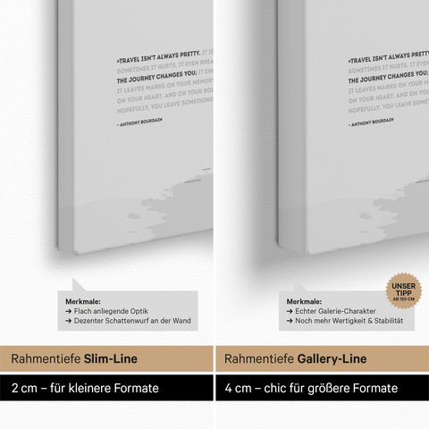 World Map ANTARCTICA® Push Pin Canvas (Pinboard) – Coolgray