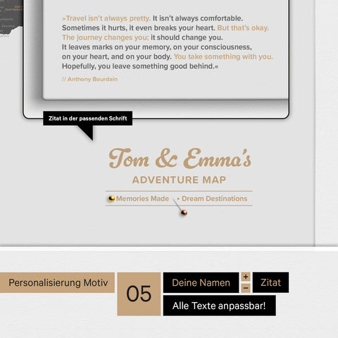 World Map ANTARCTICA® Push Pin Canvas (Pinboard) – Light Gray