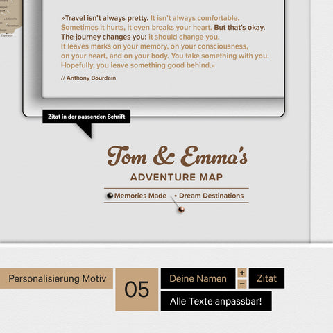 Wereldkaart ANTARCTICA® Canvas Prikbord – Multicolor Beige