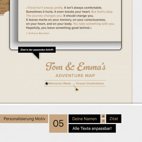 Wereldkaart ANTARCTICA® Canvas Prikbord – Multicolor Brown