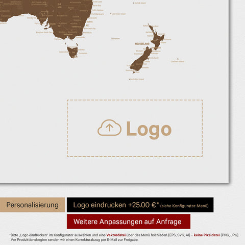 World Map TRAVEL® Design Premium Poster – Brown