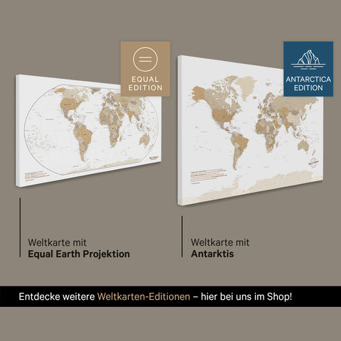 Carte du monde à épingles TRAVEL® – Beige multicolore