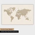 World map in neutral standard design and color Desert Sand color