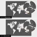 Carte du monde en couleur gris foncé avec profondeurs marines en deux dimensions