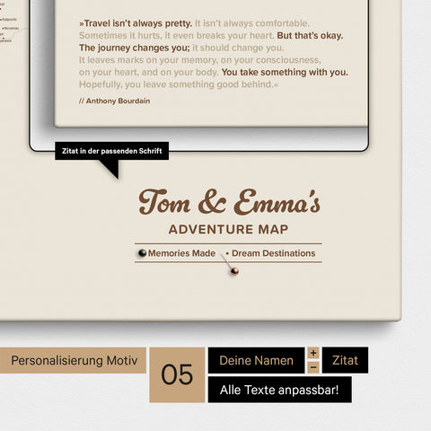 Wereldkaart FINELINE® Canvas Prikbord – Desert Sand