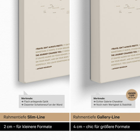 Wereldkaart FINELINE® Canvas Prikbord – Desert Sand