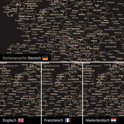 Push Pin World Map FINELINE® (Pinboard) – Sonar Black