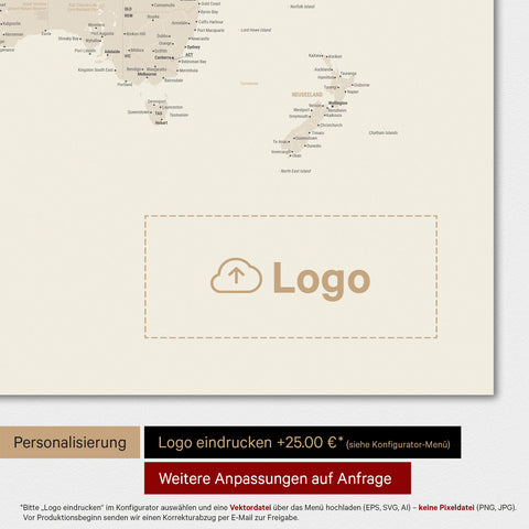 Carte du monde TRAVEL® Poster Premium – Or