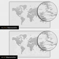 Wereldkaart in lichtgrijs met tweedimensionale zeebodemdiepte